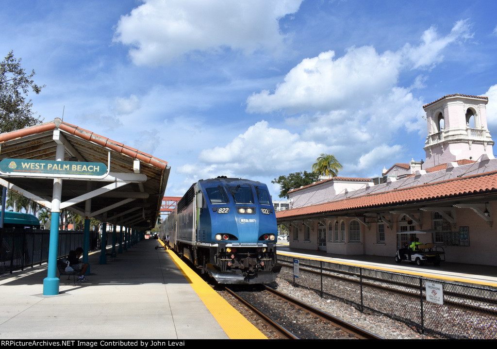 Tri-Rail Train # P677 stopped at WPB Station